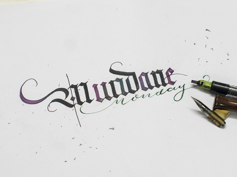 Mundane Monday typography type custom type identity logo handwritten calligraphy handlettering