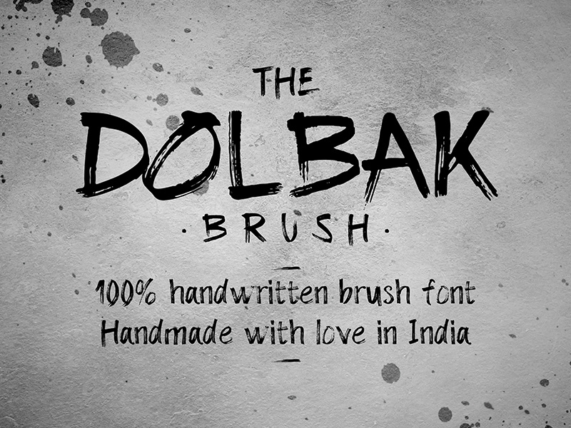 The Dolbak Brush texture raw grunge handwritten free font typeface design brush font