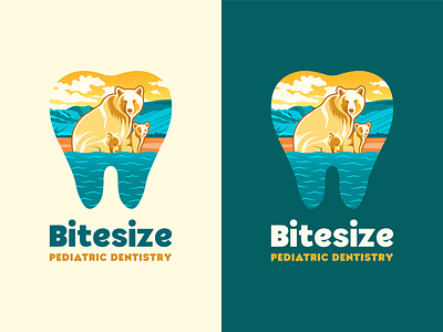 Bitesize Pediatric Dentistry brand branding colorful design flat graphic design icon icon designs iconography icons identity identity design illustration illustrator logo mark medical organic symbol vector