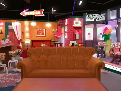 Central Perk Background painting
