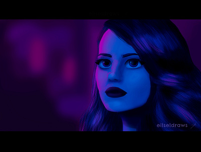 Lalaland Fanart art artist artwork concept art digital art digital illustration draw drawing emma stone fan art fanart huevember illustration lalaland visual development