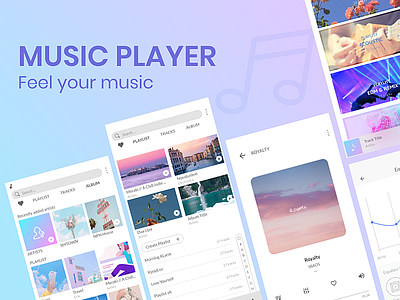 MusicPlayer for android app design illustration ui ux