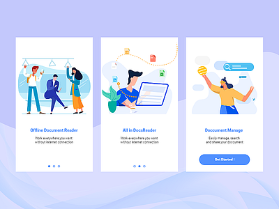 Reader-onboadingapp animation app design illustration ui ux