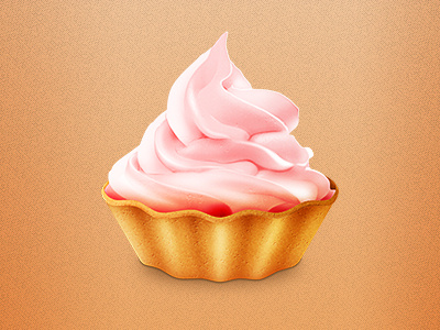 Delicious Cupcake Icon cake cream cupcake delicious dessert detailed food icon tasty