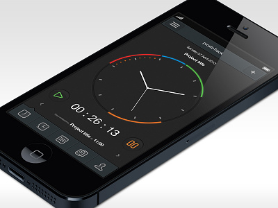 TimeTracker App app application clean clock dark design graphic interface ios iphone mobile planner time time tracker ui user ux
