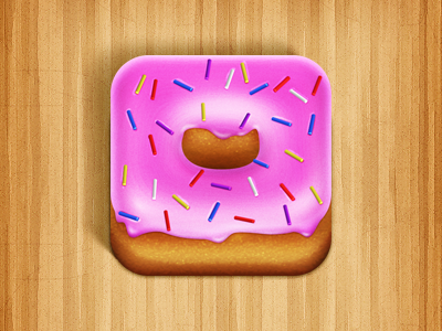 Pink Donut delicious donut doughnut food icon ios ipad iphone pink rebound sweet tasty