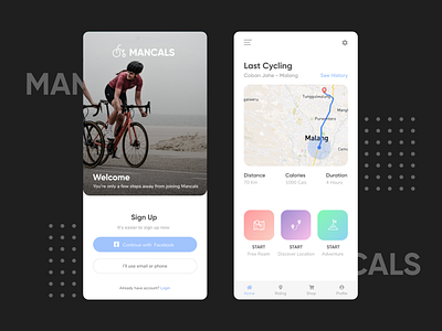 Mancal Apps bikers bikes cycling apps mobile app mobile design mobile ui riding