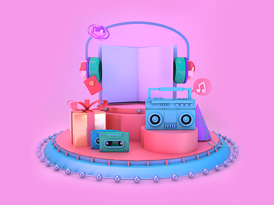 MI RADIO c4d 插画