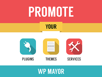 Banner for WP Mayor banner flat icon plugin promote service theme