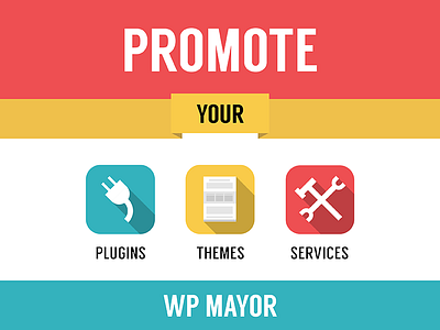 Banner for WP Mayor banner flat icon plugin promote service theme