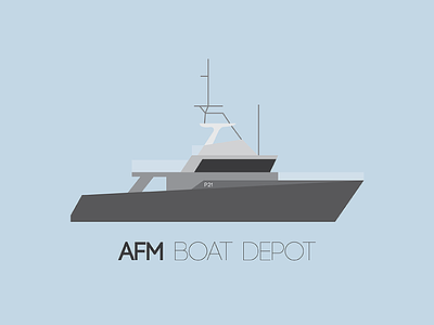 AFM Boat Depot afm army boat depot illustration minimal ship