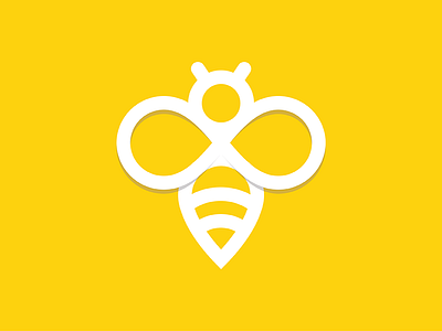 Bee Logo bee flat logo shadow yellow