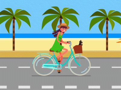Paseo cerca de la playa. ae animation after effects beach bycicle mograph shape layers summer