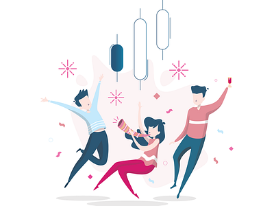 Celebration animation artworks blogpost celebration celebrations confetti design ellychandra illustration vector