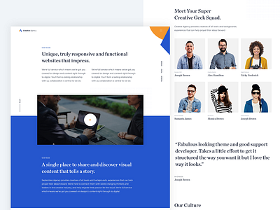 Creative Agency | About Page about page design flat design homepage landing page typography ui ux web