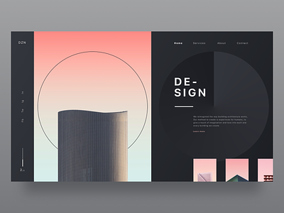 DZN Architecture firm architecture building clean color creative gradient hero landingpage minimal typography ui web webdesign website