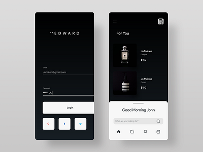 Men's Shop App android app clean elegant ios luxury minimal mobile app shop simple store uiux