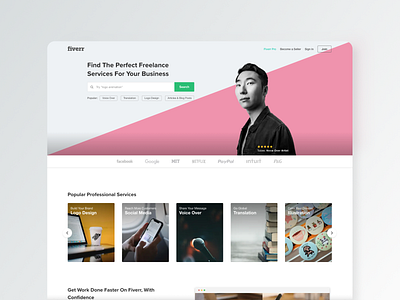 Fiverr Landing Page clean colors interface ladning page landing minimal page typography ui ux web website website design