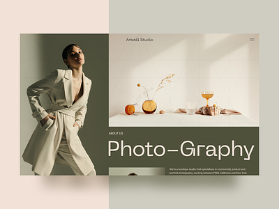 Photography Studio art clean design landingpage minimal photo photography typography webdesig website