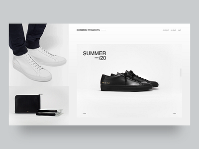 Common Projects Store clean common fashion minimal shoes store typography web web design webdesign white