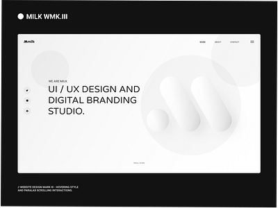 Milk Studio - Landing page clean design grid homepage html landingpage studio typography ui uiux ux web web design website white