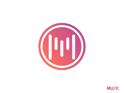 Music audio streaming platform logo concept