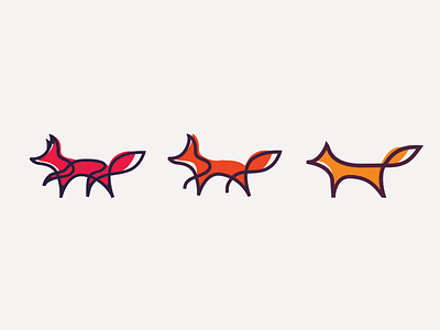 Fox Outline simplification animal fox fresh line lineart logo mark symbol