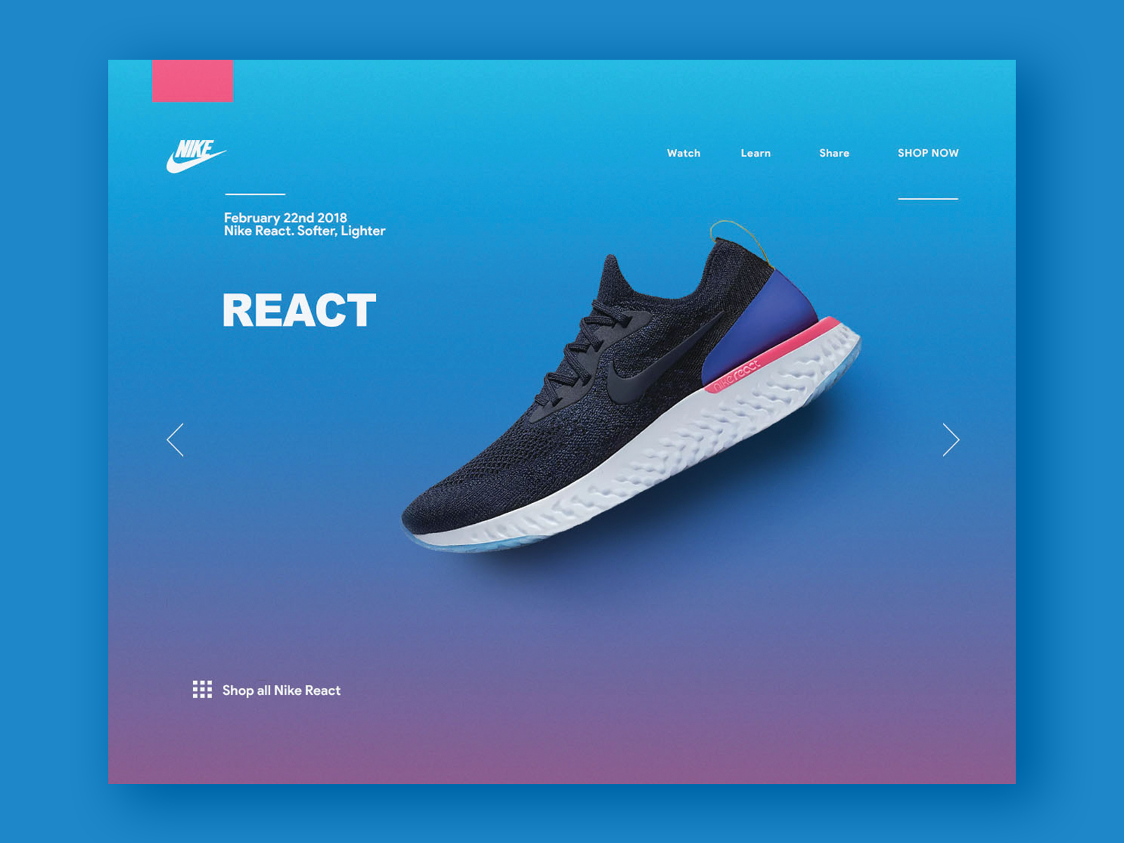 nike epic react stack height