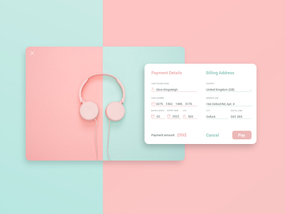 Credit Card Checkout - Daily UI 002 002 app billing checkout credit card form creditcard dailyui headphones minimal payment signin ui uiux ux webdesign