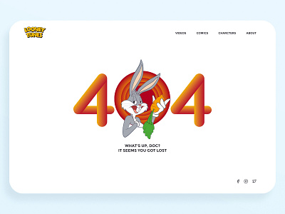 Bugs Bunny 404 - Daily UI 008 404 404 error bugs bunny cartoon dailyui design illustraion looney tunes web webdesign website