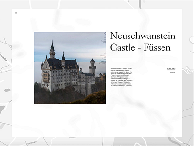 Social Share Neuschwanstein - Daily UI 010 010 castle dailyui map minimal neuschwanstein share socail typography ui web website