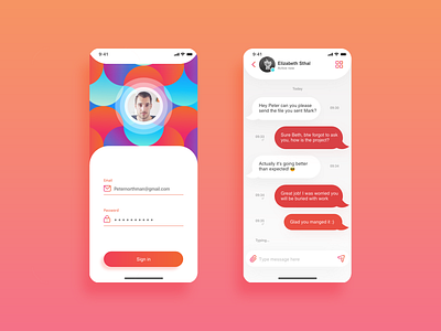 Direct Messaging app - Daily UI 013 013 app chat chatting dailyui ios login message messager ui uiux ux