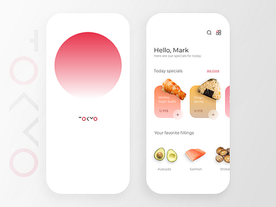 Tokyo Sushi app application food gradient home ios iphone x japan minimal mobile mobile ui restaurant shop sushi tokyo ui