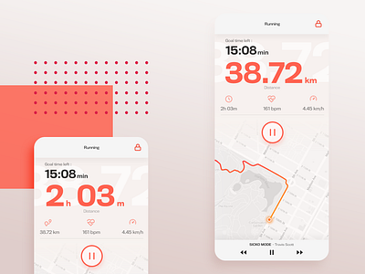 Running app - Daily UI 014 014 app countdown countdowntimer daily ui dailyui mobile route run running sports ui ux