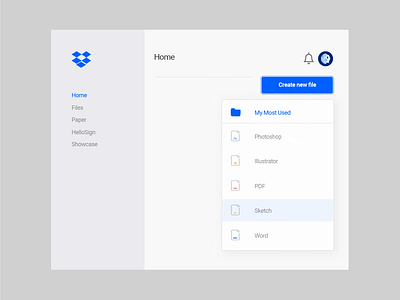 Dropbox Dropdown - DailyUI 027