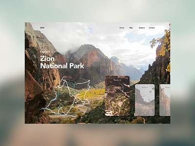 Zion National Park - DailyUI 029 landing page minimal national park type ui web webdesign website zion