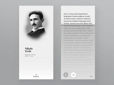 Nikola Tesla Book App app book books interface ios minimal nikola tesla ui