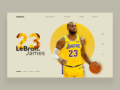 LeBron James - DailyUI 049 049 basketball color dailyui james lebron lebronjames minimal nba sports ui web design website yellow