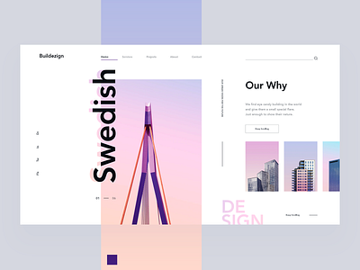 Architecture Firm building color creative gradient house landingpage minimal typography ui web web page webdesign