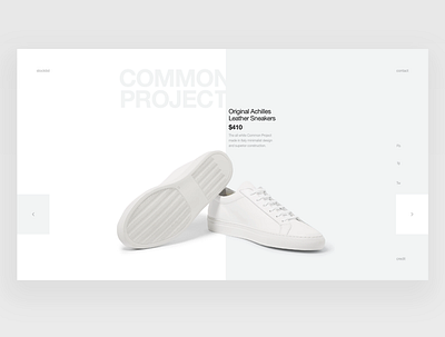 Common Project common interface minimal project shoes typography ui web webdesign