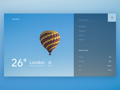 Weather App Website city clean cloud color dailyui day interface location london minimal rain sun sunny time typography uidesign weather web webapp website