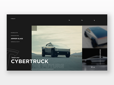 Tesla Cybertruck car cyber cybertruck electric elonmusk futuristic landingpage motors popular tesla trend ui vehicle web web deisgn web page