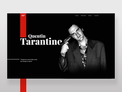 Quentin Tarantino director films holywood minimal movie quentin quentin tarantino tarantino typography ui web webdesign website