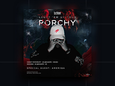 poster for Porchy's tour ads design cover art cover design design gig poster music musician poster rap