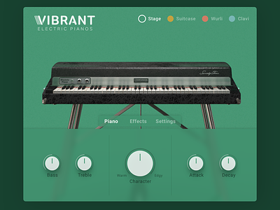 R Piano 3d modeling app clean flat interface interface design music instrument piano synthesizer ui ux design vst