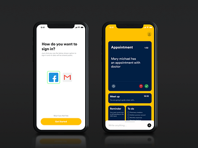 Do sheet - To do list | Sign up | Dashboard #Part2 animation app c4d card clean concept creative dashboard design app gif interface ios iphonex minmal mobile photoshop ui uidesign ux designer yellow