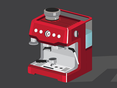 _coffee machine_ art graphic illustration vector