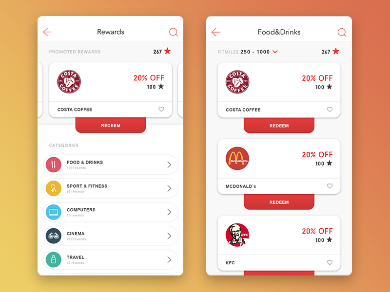 Fitness App list mobile menu medical mobile health app widget ui clean sport app ios fitness app