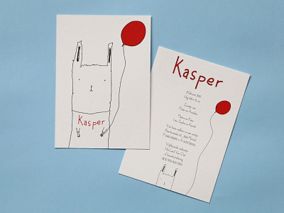 Birth card for Kasper baby birth birth card card godmother graphic design illustration illustration print kasper newborn pendrawing