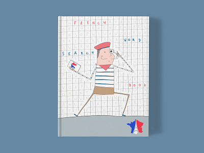 Book cover 'french word search' design drawing france illustration illustrator pendrawing wacom intuos